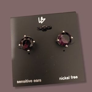 Lane Bryant Purple Crystal Stud Earrings